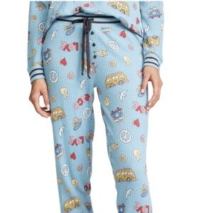 PJ Salvage "Peace & Love" Thermal Pajama Set - Pants and Longsleeve